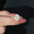 Oval Twisted Pavé Hidden Halo Ring