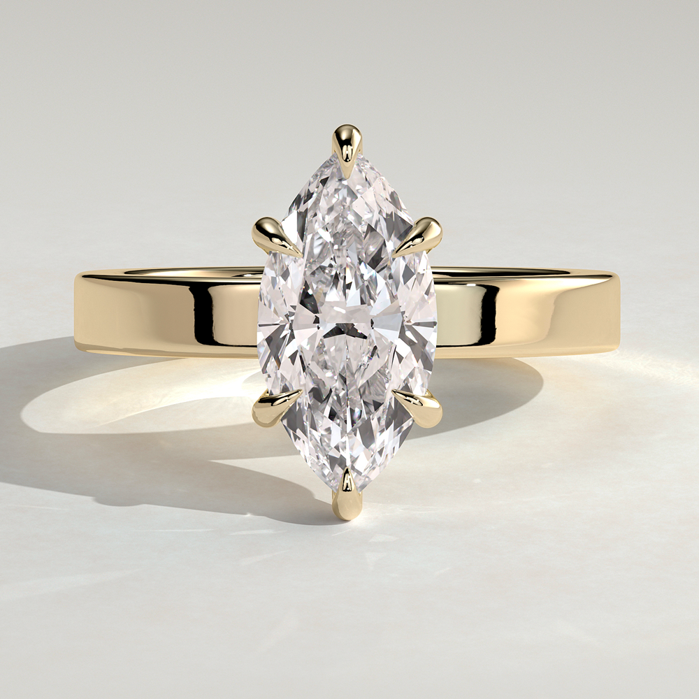 Marquise Cut Flat Band Solitaire