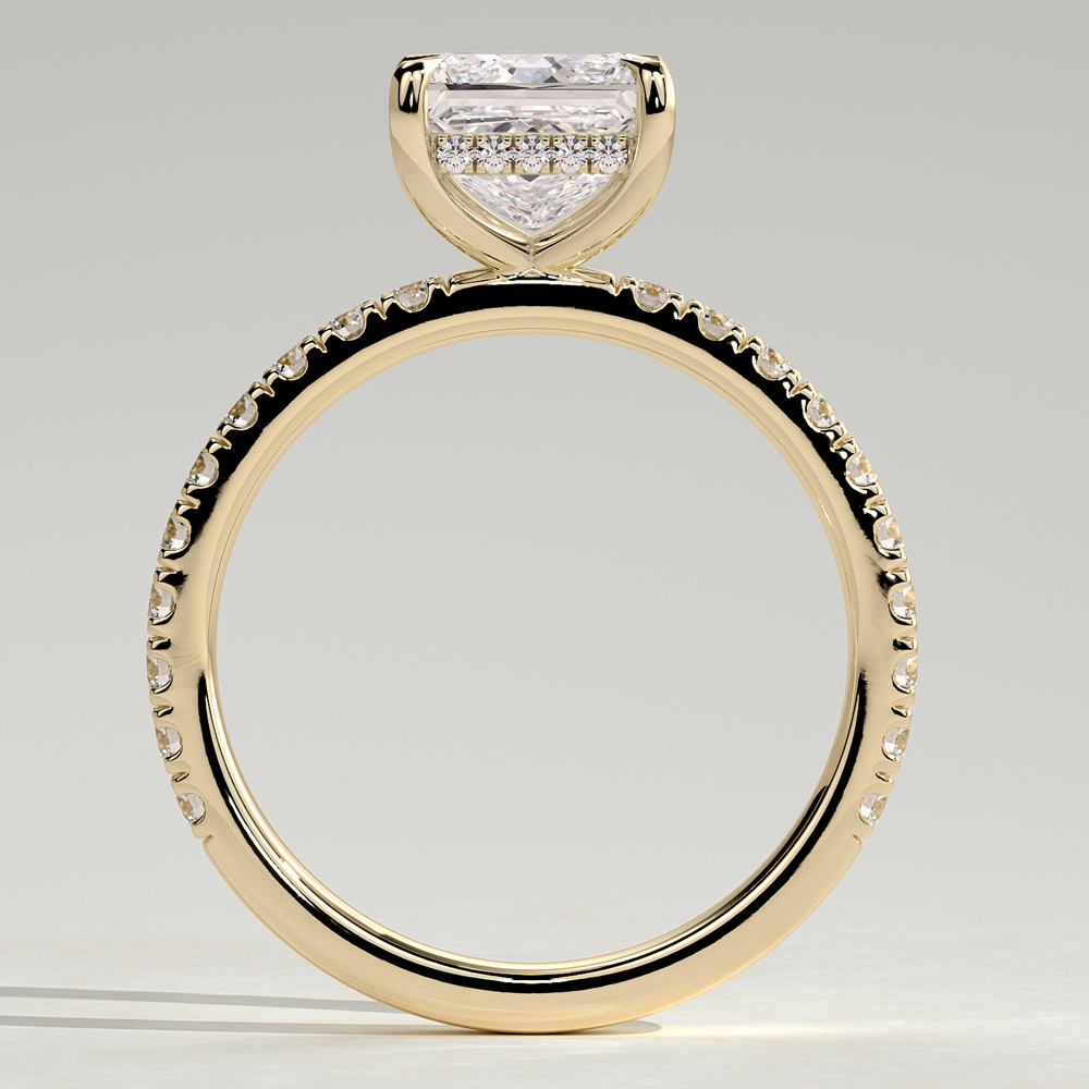 Princess Cut Hidden Halo Ring