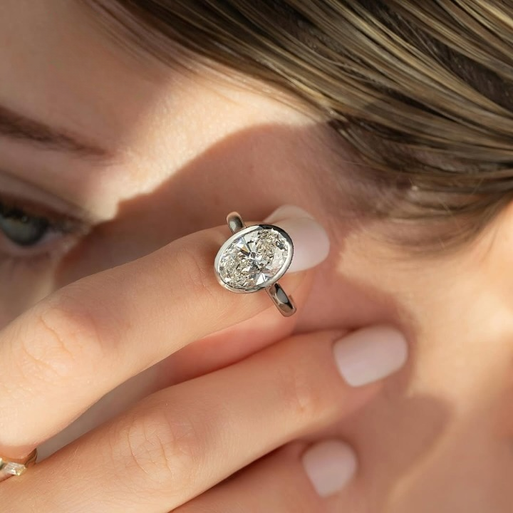 East-West Oval Bezel Ring