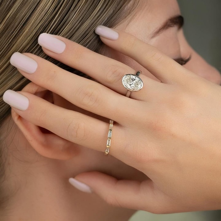 East-West Oval Bezel Ring