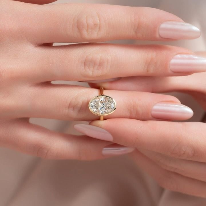 East-West Oval Bezel Ring