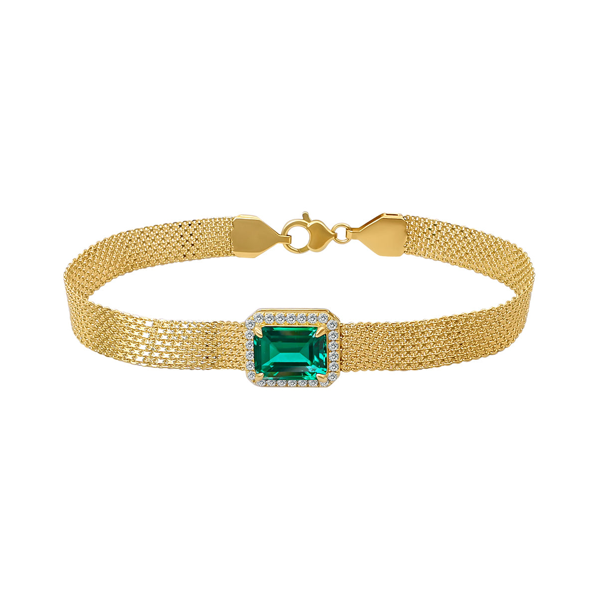 Exquisite Vintage Emerald Diamond Bracelet