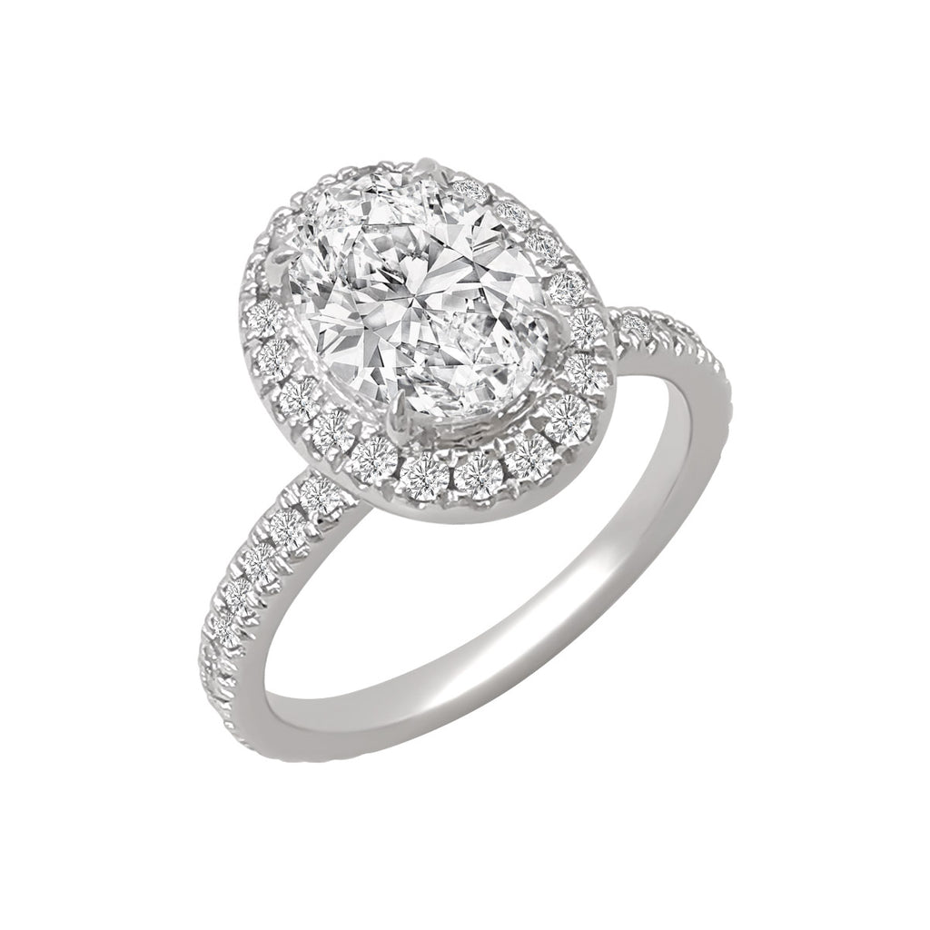 Luxury Pear Halo Engagement Ring