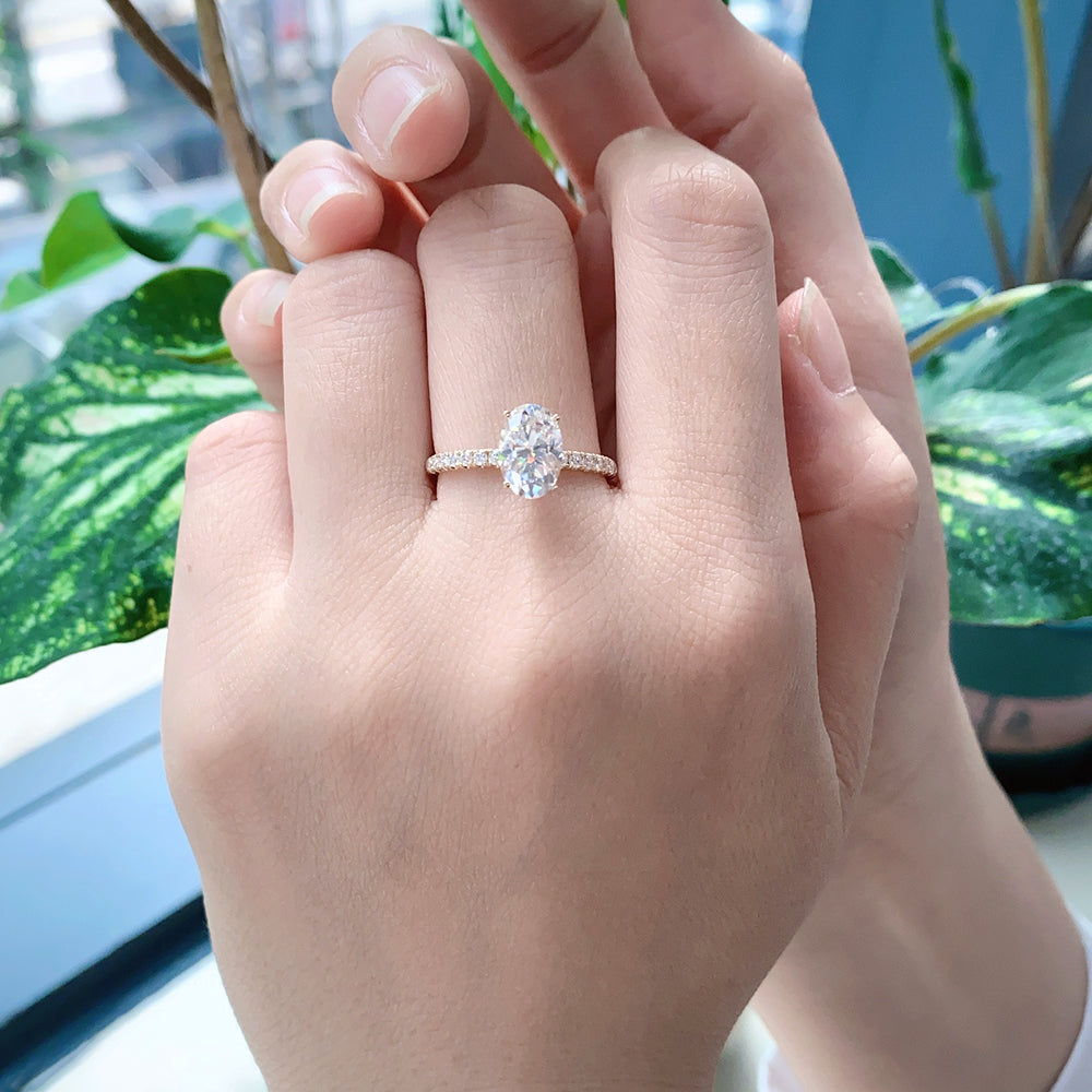Oval Pavé Engagement Ring