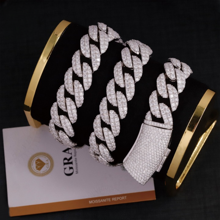 18K Gold-Plated VVS Cuban Set