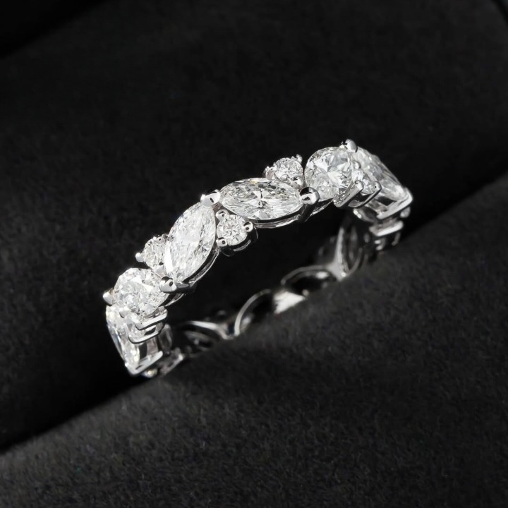 Exquisite Marquise & Round Lab-Grown Diamond Ring